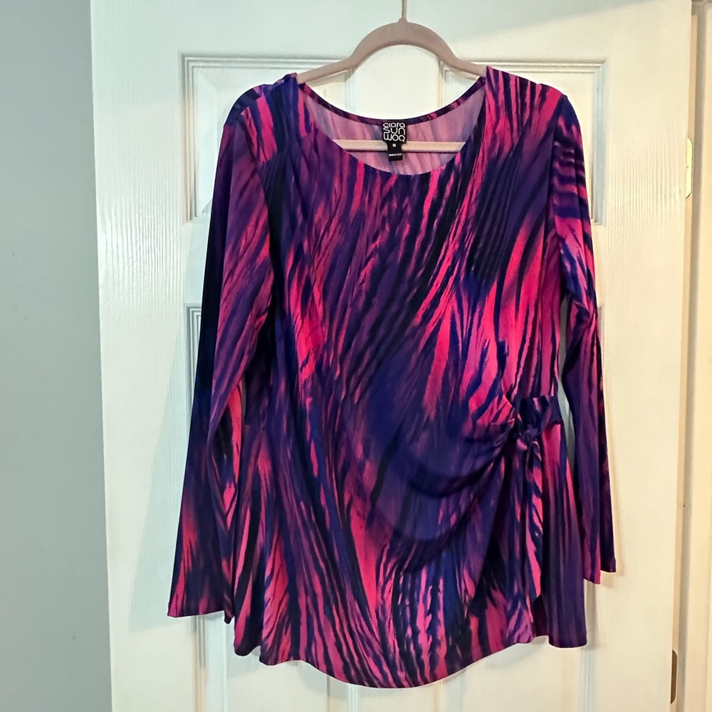 Women's Pink and Purple Long Sleeve Top